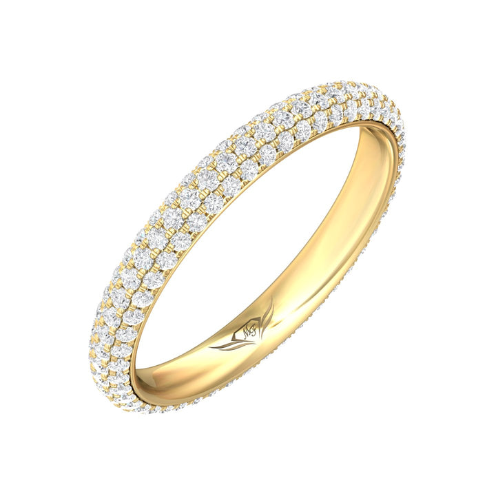 18K Gold Yellow Micropave Wedding Band from the Micropave collection - DWBFM6-.75_18KY