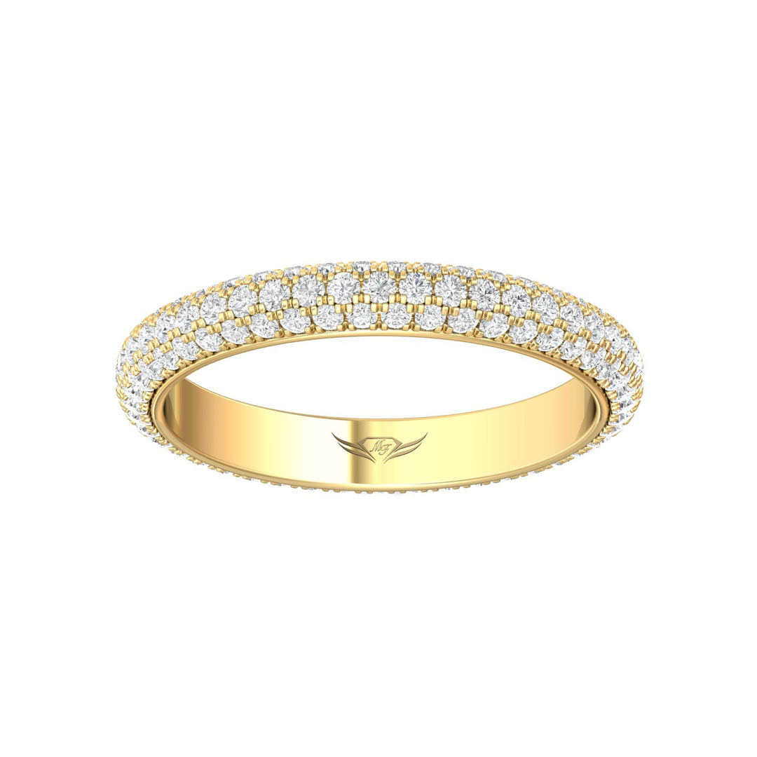 18K Gold Yellow Micropave Wedding Band from the Micropave collection - DWBFM6-1.00_18KY