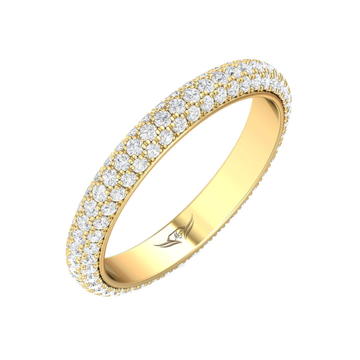 18K Gold Yellow Micropave Wedding Band from the Micropave collection - DWBFM6-1.00_18KY