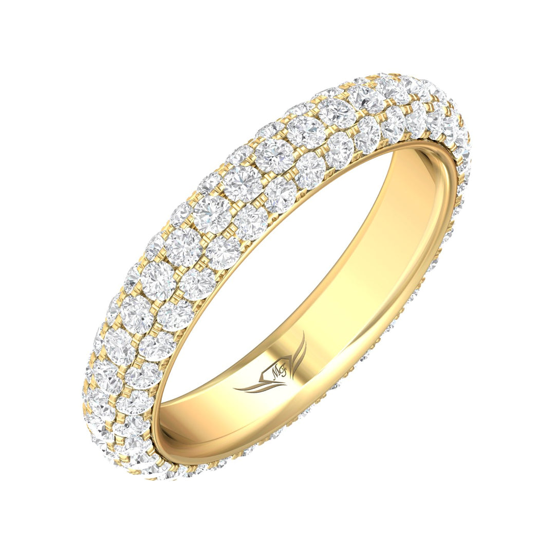 14K Gold Yellow Micropave Wedding Band from the Micropave collection - DWBFM6-2.00_14KY