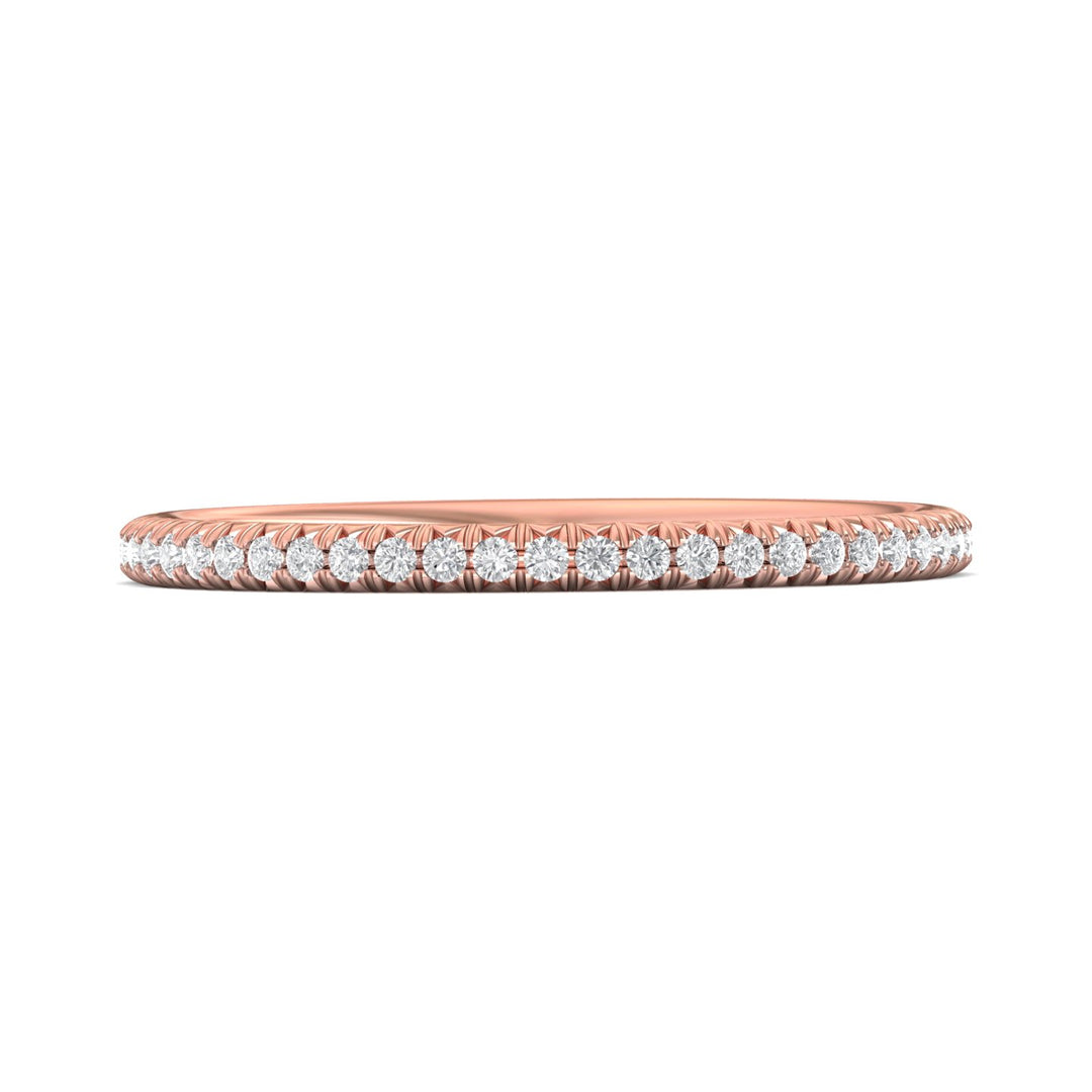 14K Gold Pink Micropave Wedding Band from the Micropave collection - DWBFM8-.35_14KP