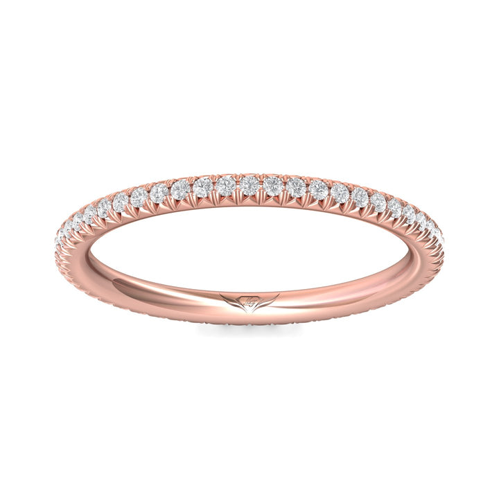 14K Gold Pink Micropave Wedding Band from the Micropave collection - DWBFM8-.35_14KP