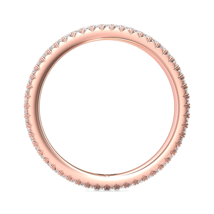 14K Gold Pink Micropave Wedding Band from the Micropave collection - DWBFM8-.35_14KP