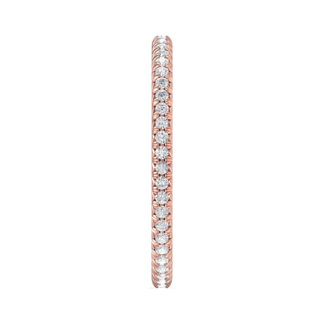 14K Gold Pink Micropave Wedding Band from the Micropave collection - DWBFM8-.35_14KP