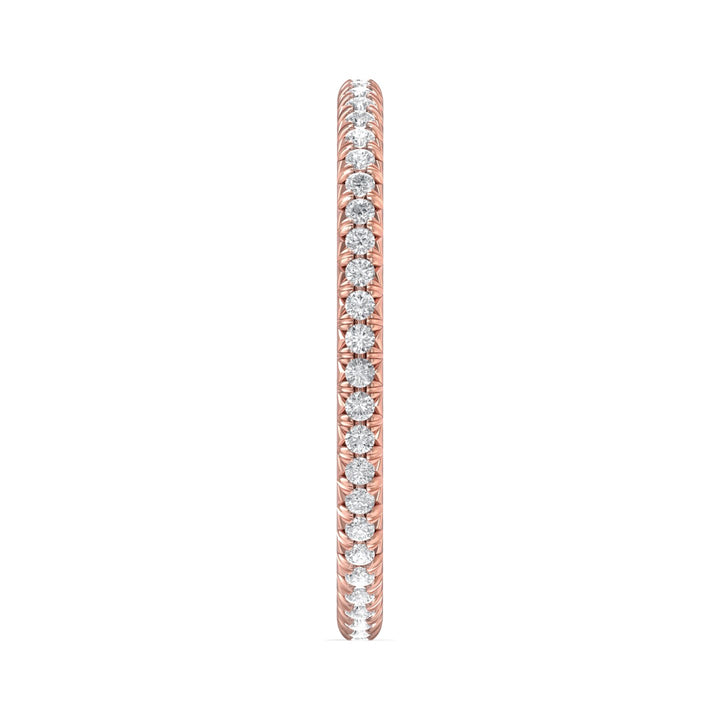 14K Gold Pink Micropave Wedding Band from the Micropave collection - DWBFM8-.35_14KP