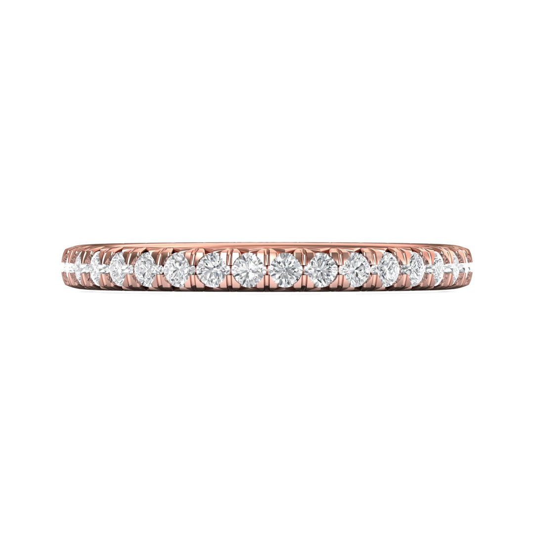 14K Gold Pink Micropave Wedding Band from the Micropave collection - DWBFM8-.75_14KP