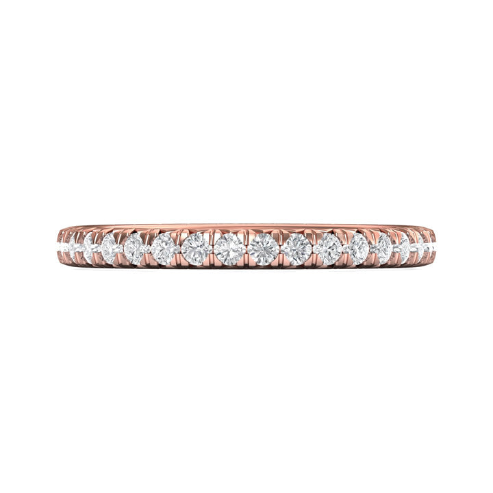 14K Gold Pink Micropave Wedding Band from the Micropave collection - DWBFM8-.75_14KP