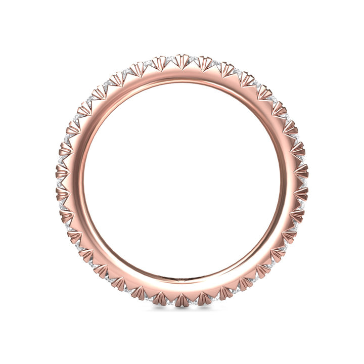 14K Gold Pink Micropave Wedding Band from the Micropave collection - DWBFM8-.75_14KP