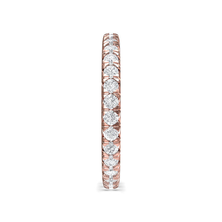 14K Gold Pink Micropave Wedding Band from the Micropave collection - DWBFM8-.75_14KP
