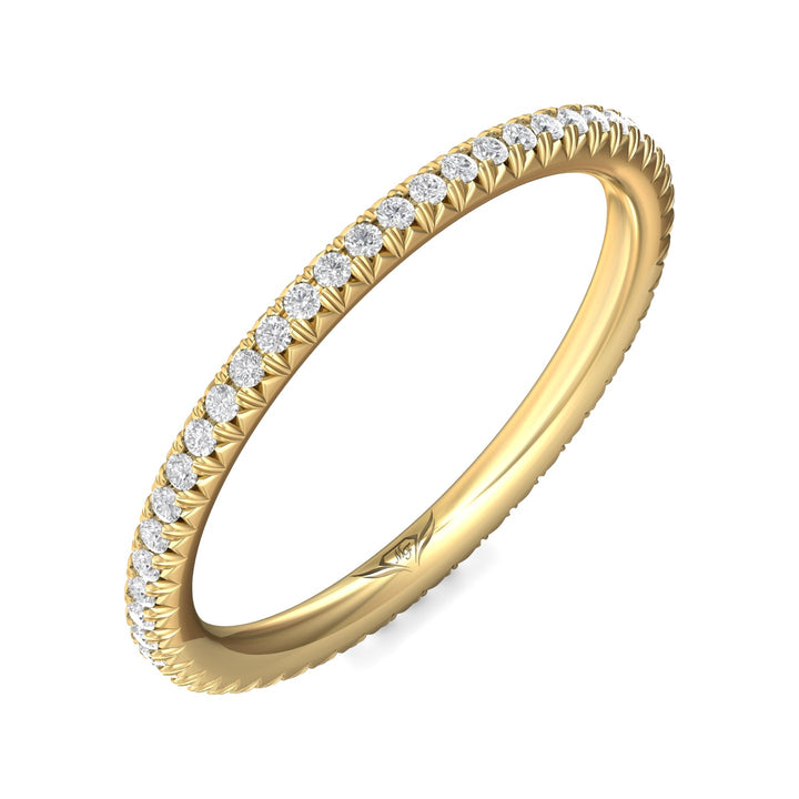 14K Gold Yellow Micropave Wedding Band from the Micropave collection - DWBFM8-.35_14KY