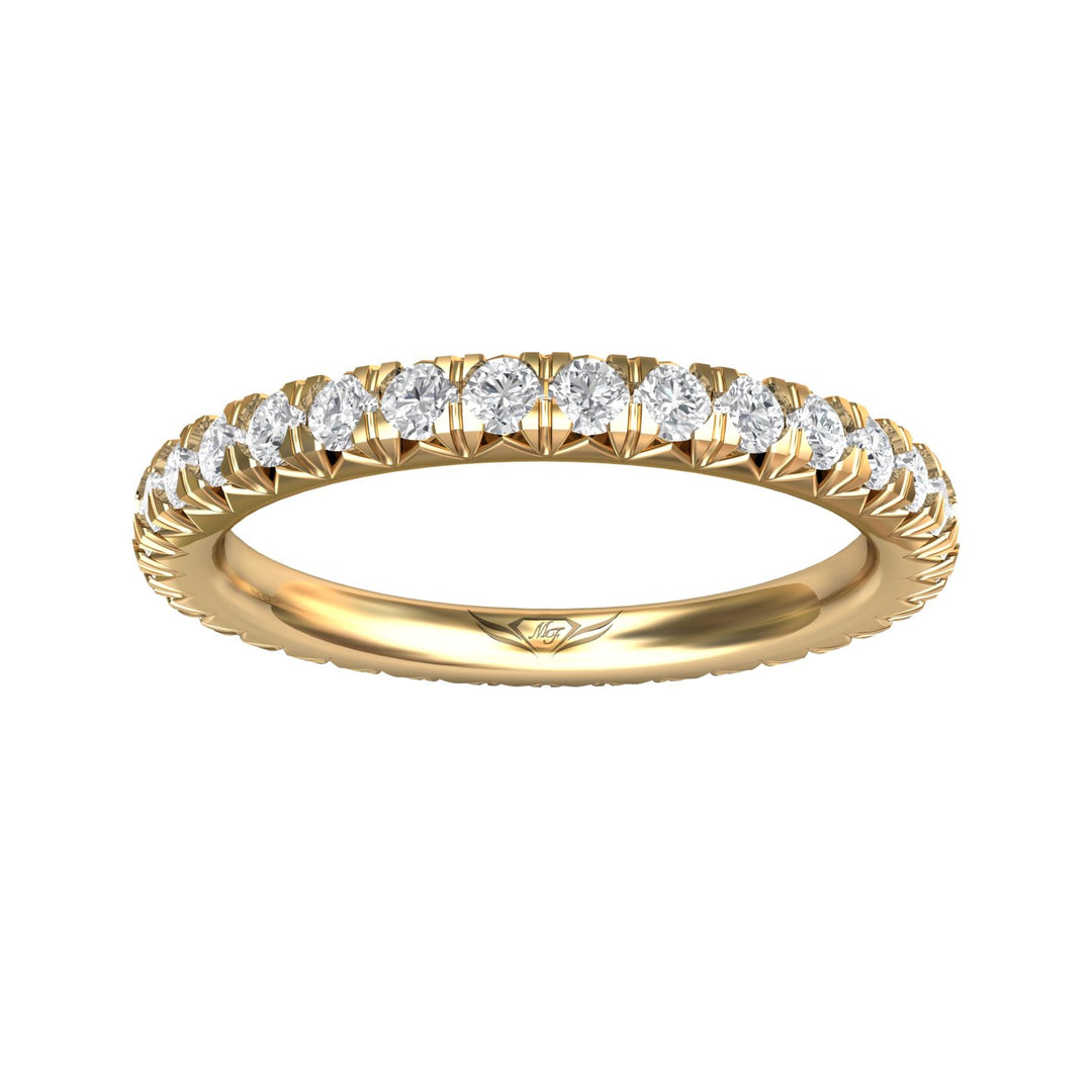 14K Gold Yellow Micropave Wedding Band from the Micropave collection - DWBFM8-.75_14KY