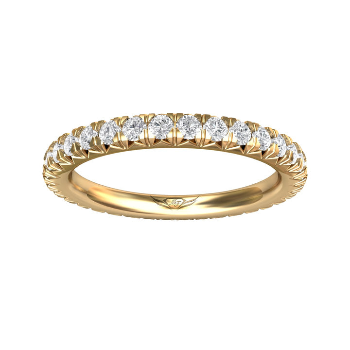 14K Gold Yellow Micropave Wedding Band from the Micropave collection - DWBFM8-.75_14KY