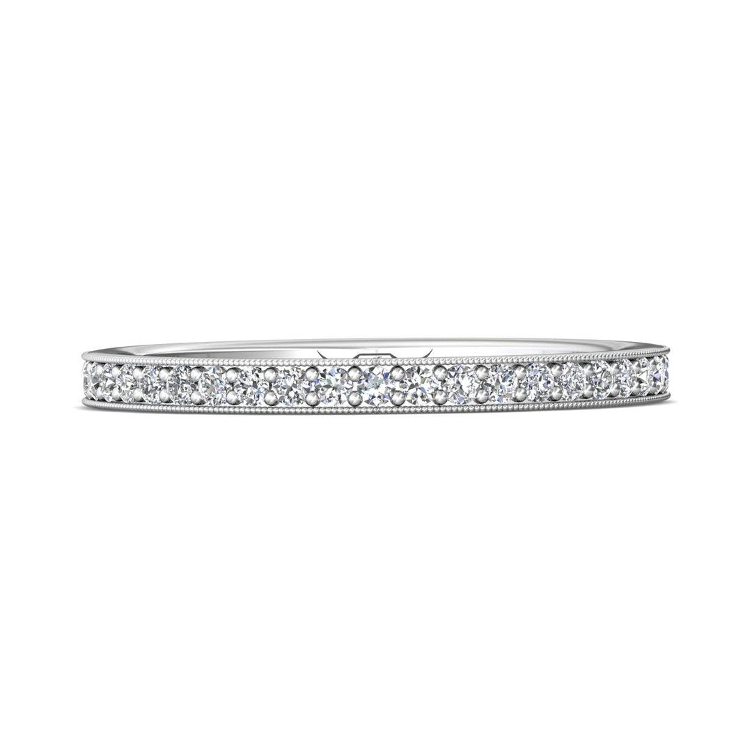 14K Gold White Micropave Wedding Band from the Micropave collection - DWBM1-.15_14KW