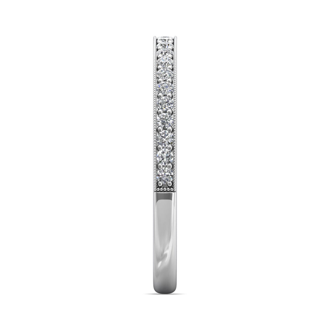 18K Gold White Micropave Wedding Band from the Micropave collection - DWBM1-.15_18KW