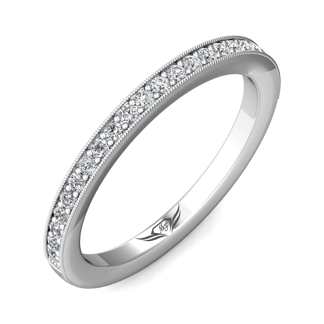 18K Gold White Micropave Wedding Band from the Micropave collection - DWBM1-.15_18KW