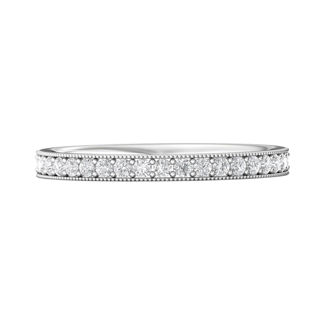14K Gold White Micropave Wedding Band from the Micropave collection - DWBM1-.35_14KW