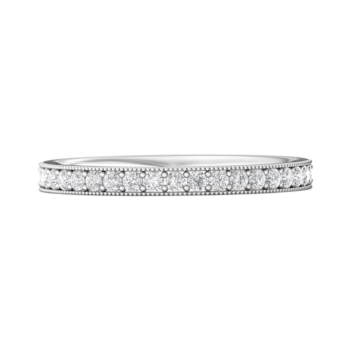 18K Gold White Micropave Wedding Band from the Micropave collection - DWBM1-.35_18KW