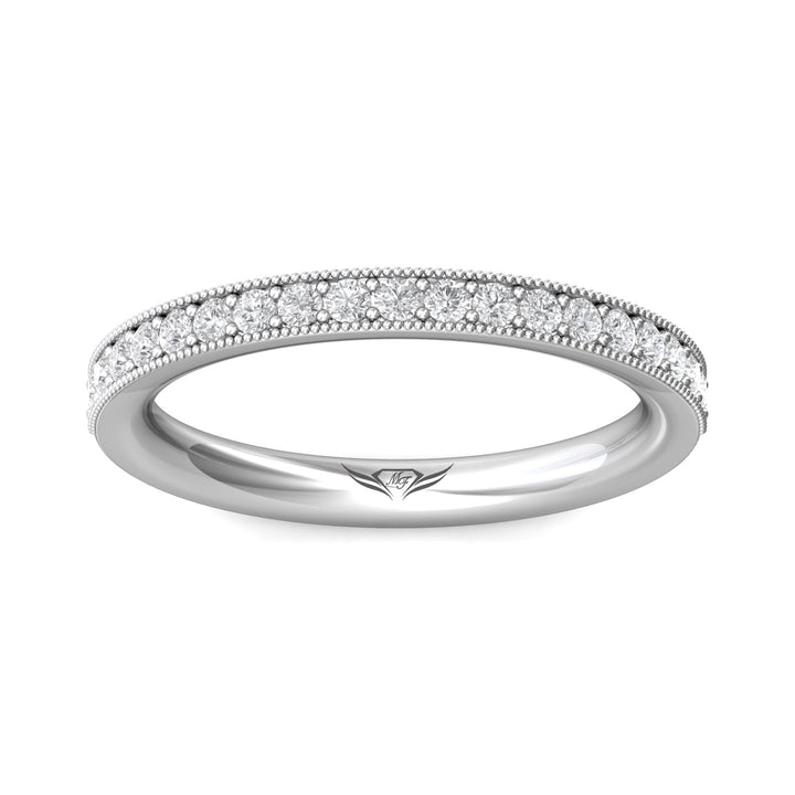 18K Gold White Micropave Wedding Band from the Micropave collection - DWBM1-.35_18KW