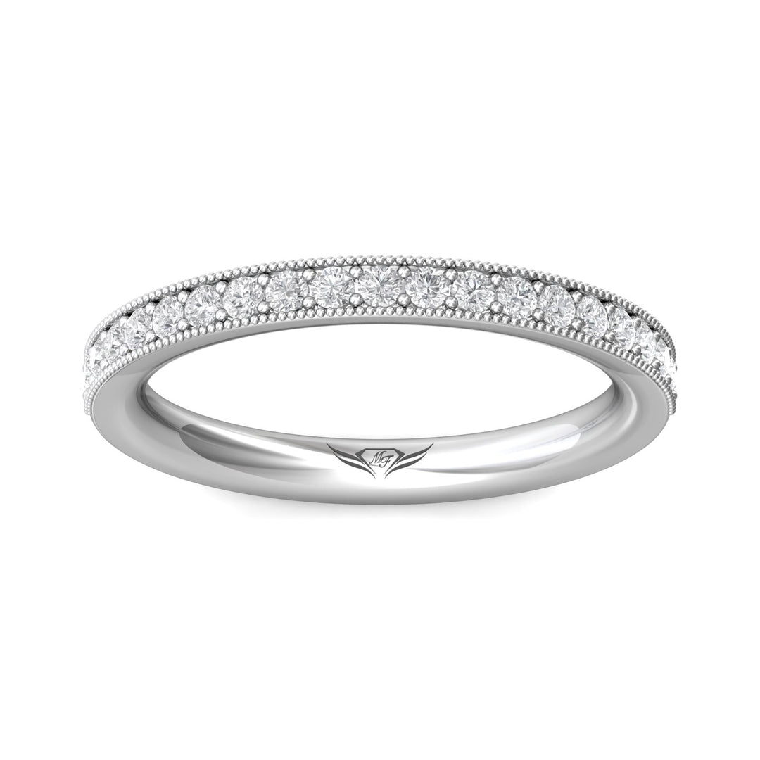 Platinum White Micropave Wedding Band from the Micropave collection - DWBM1-.35_PlatW