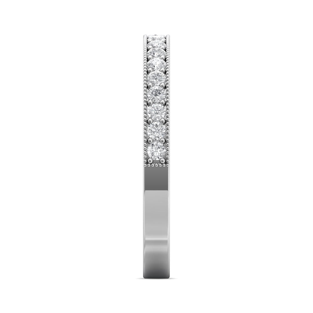 18K Gold White Micropave Wedding Band from the Micropave collection - DWBM1-.35_18KW