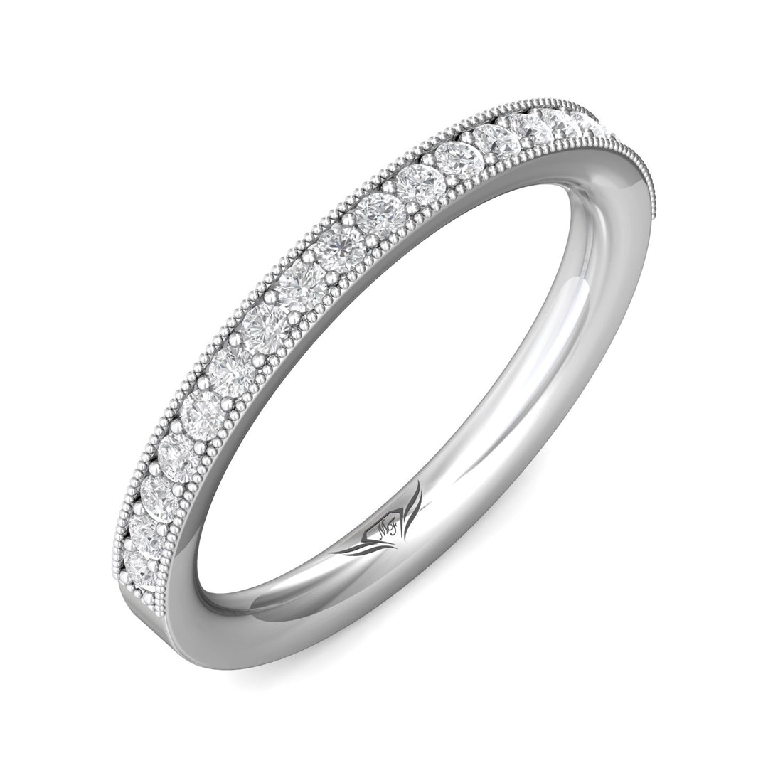 14K Gold White Micropave Wedding Band from the Micropave collection - DWBM1-.35_14KW