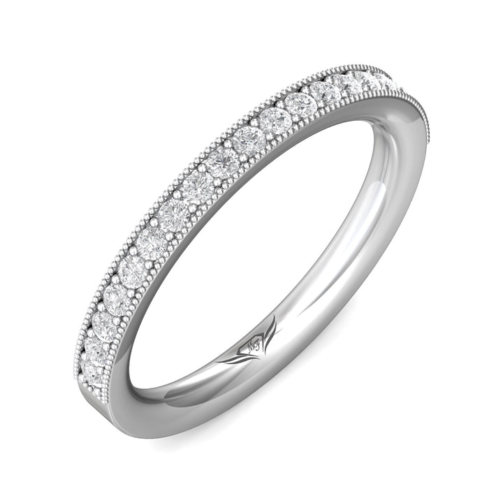 14K Gold White Micropave Wedding Band from the Micropave collection - DWBM1-.35_14KW
