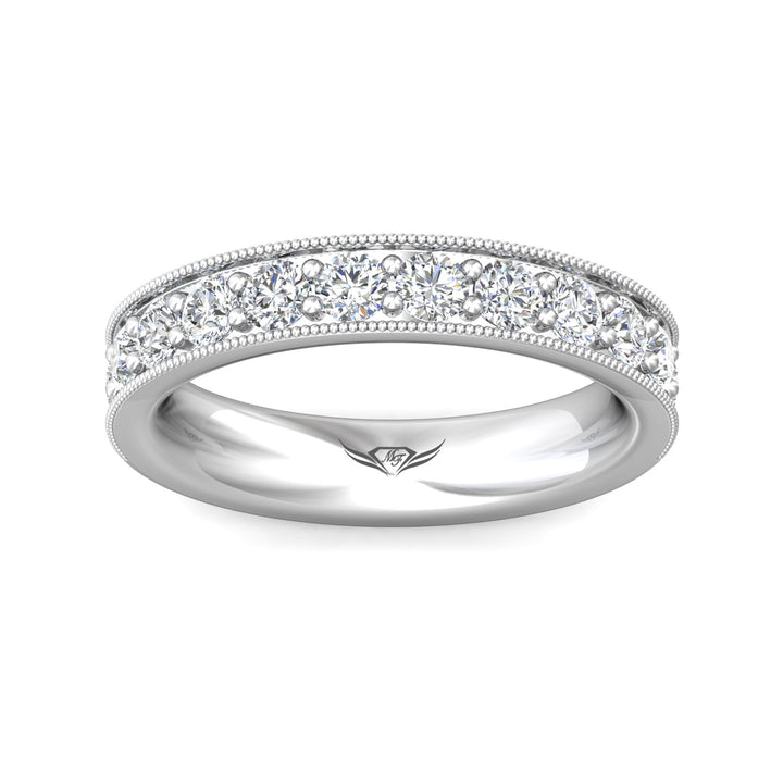 18K Gold White Micropave Wedding Band from the Micropave collection - DWBM1-1.00_18KW