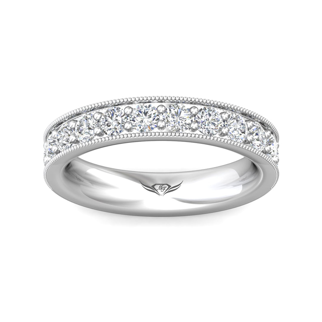 14K Gold White Micropave Wedding Band from the Micropave collection - DWBM1-1.00_14KW