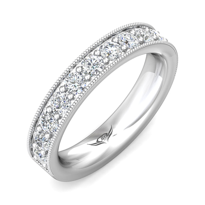 Platinum White Micropave Wedding Band from the Micropave collection - DWBM1-1.00_PlatW