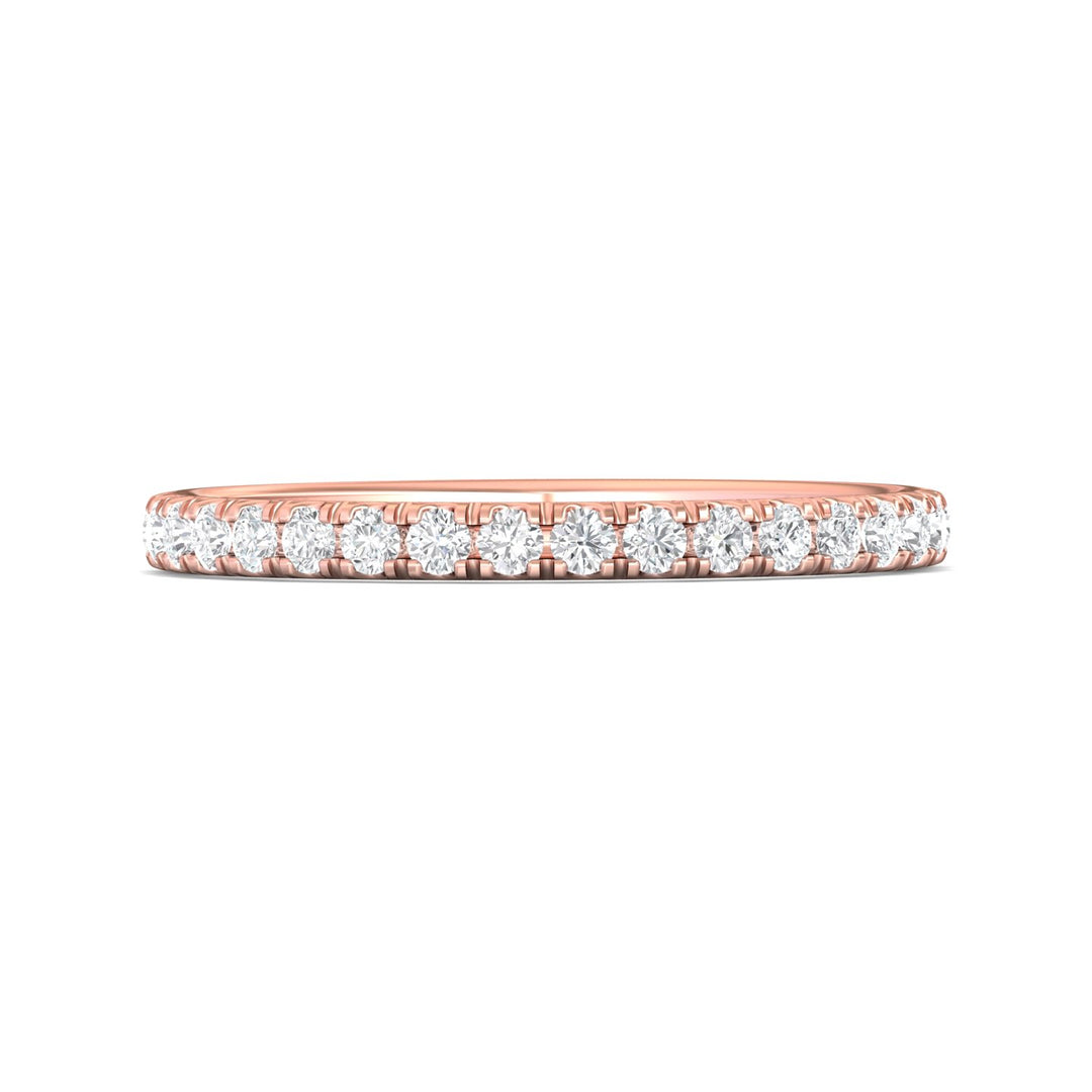 14K Gold Pink Micropave Wedding Band from the Micropave collection - DWBM18M_14KP