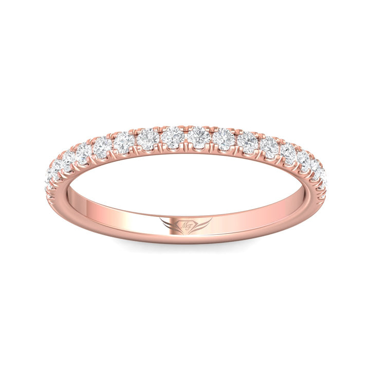14K Gold Pink Micropave Wedding Band from the Micropave collection - DWBM18M_14KP