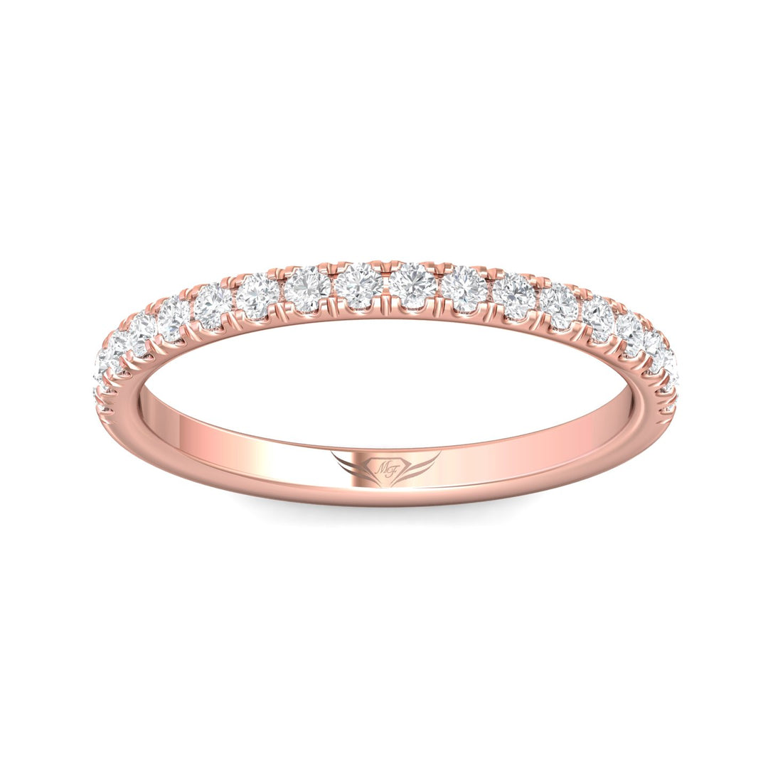 18K Gold Pink Micropave Wedding Band from the Micropave collection - DWBM18M_18KP