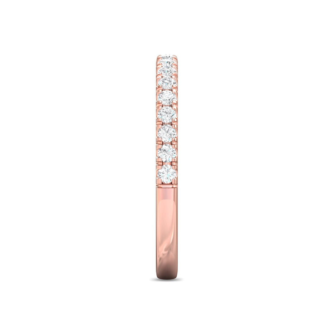 14K Gold Pink Micropave Wedding Band from the Micropave collection - DWBM18M_14KP