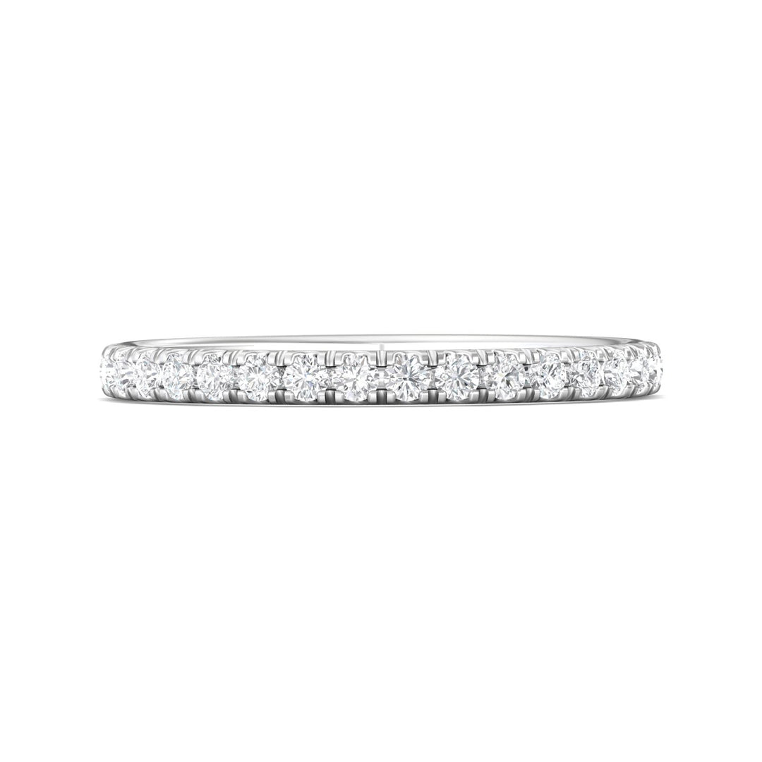 14K Gold White Micropave Wedding Band from the Micropave collection - DWBM18M_14KW