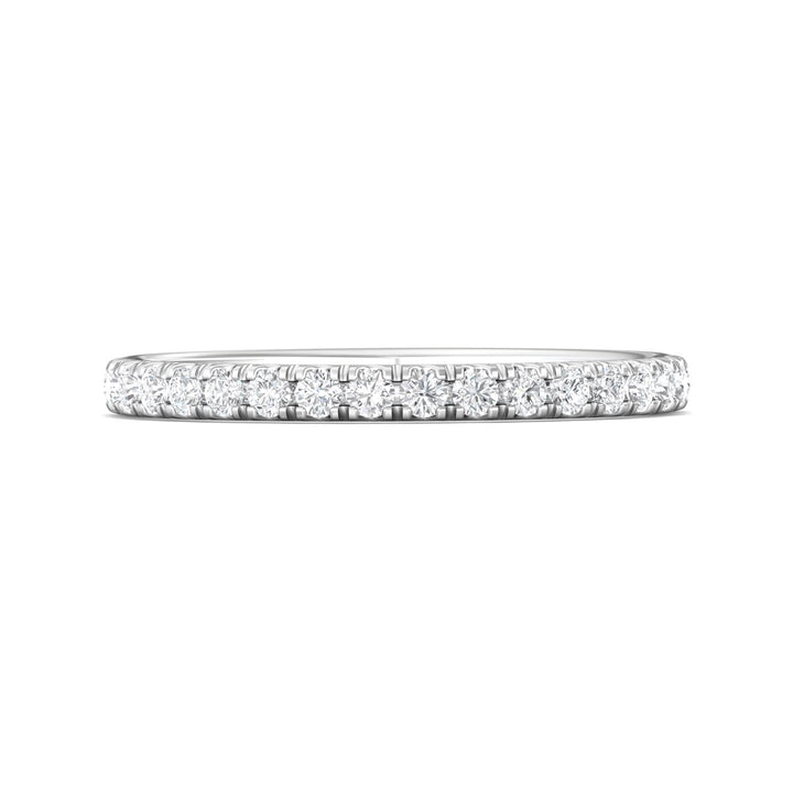 14K Gold White Micropave Wedding Band from the Micropave collection - DWBM18M_14KW