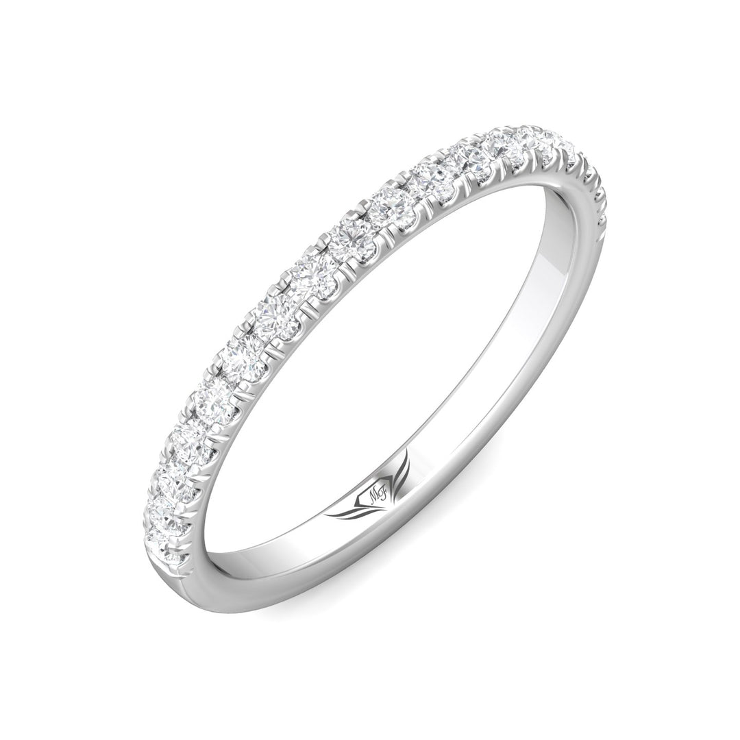 14K Gold White Micropave Wedding Band from the Micropave collection - DWBM18M_14KW