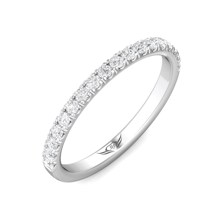 14K Gold White Micropave Wedding Band from the Micropave collection - DWBM18M_14KW