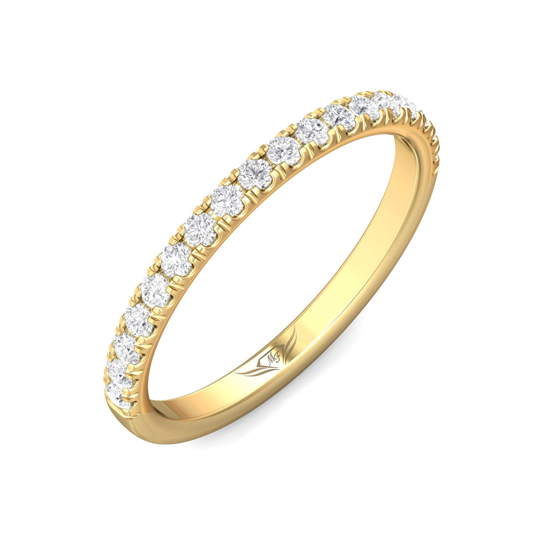 18K Gold Yellow Micropave Wedding Band from the Micropave collection - DWBM18M_18KY