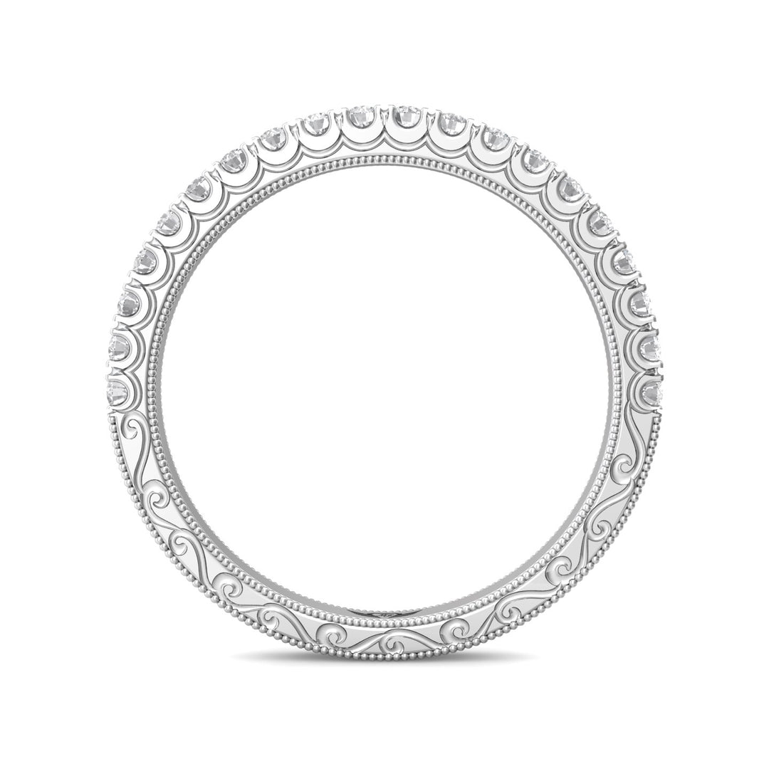 14K Gold White Vintage Wedding Band from the Vintage collection - DWBM18S-AENG_14KW