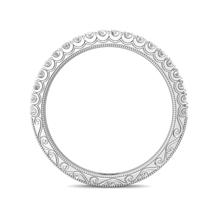 14K Gold White Vintage Wedding Band from the Vintage collection - DWBM18S-AENG_14KW