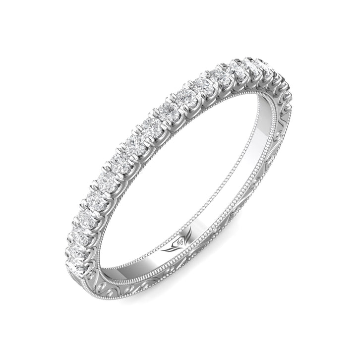 Platinum White Vintage Wedding Band from the Vintage collection - DWBM18S-AENG_PlatW