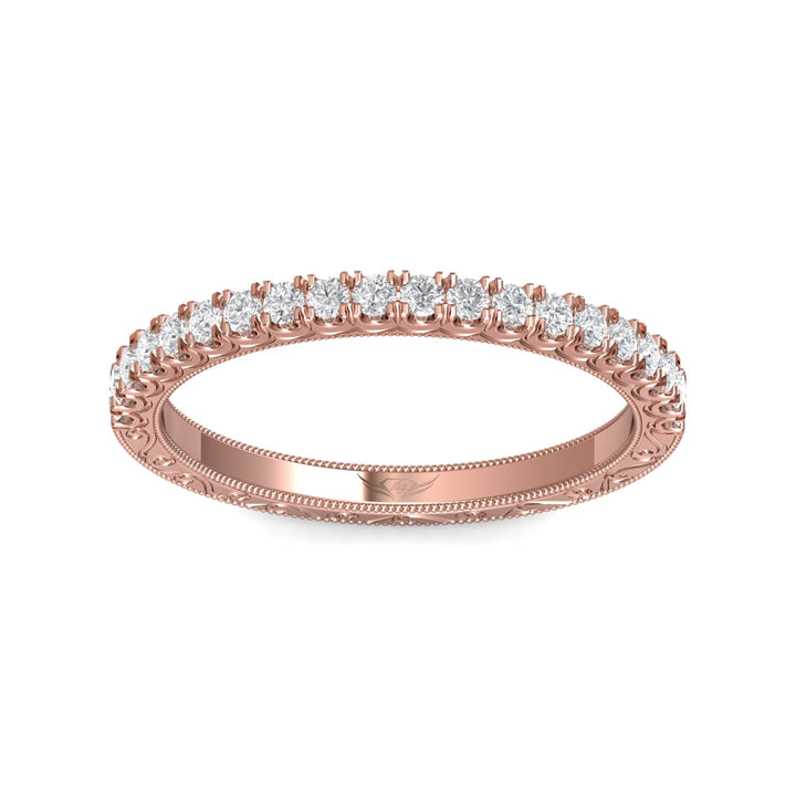 14K Gold Pink Vintage Wedding Band from the Vintage collection - DWBM18S-AENG_14KP