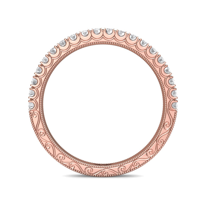 18K Gold Pink Vintage Wedding Band from the Vintage collection - DWBM18S-AENG_18KP
