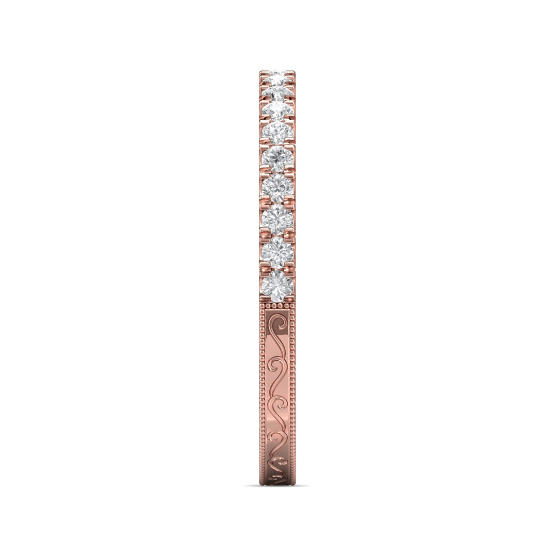 18K Gold Pink Vintage Wedding Band from the Vintage collection - DWBM18S-AENG_18KP