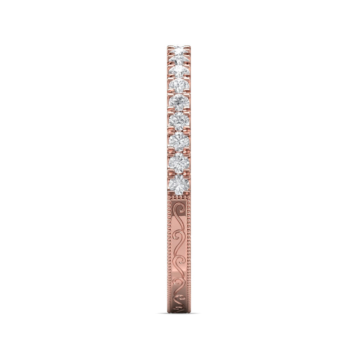 18K Gold Pink Vintage Wedding Band from the Vintage collection - DWBM18S-AENG_18KP