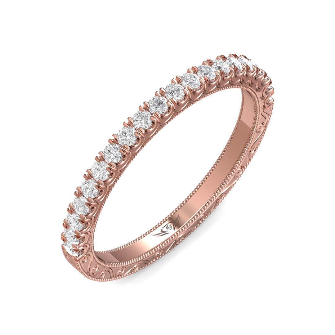 14K Gold Pink Vintage Wedding Band from the Vintage collection - DWBM18S-AENG_14KP