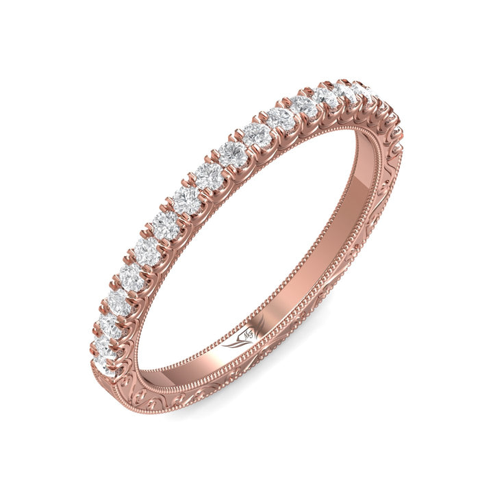 14K Gold Pink Vintage Wedding Band from the Vintage collection - DWBM18S-AENG_14KP
