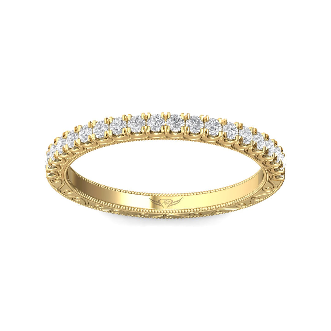 18K Gold Yellow Vintage Wedding Band from the Vintage collection - DWBM18S-AENG_18KY