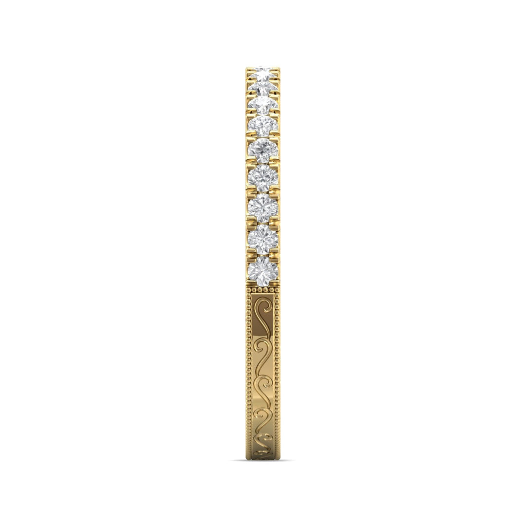18K Gold Yellow Vintage Wedding Band from the Vintage collection - DWBM18S-AENG_18KY