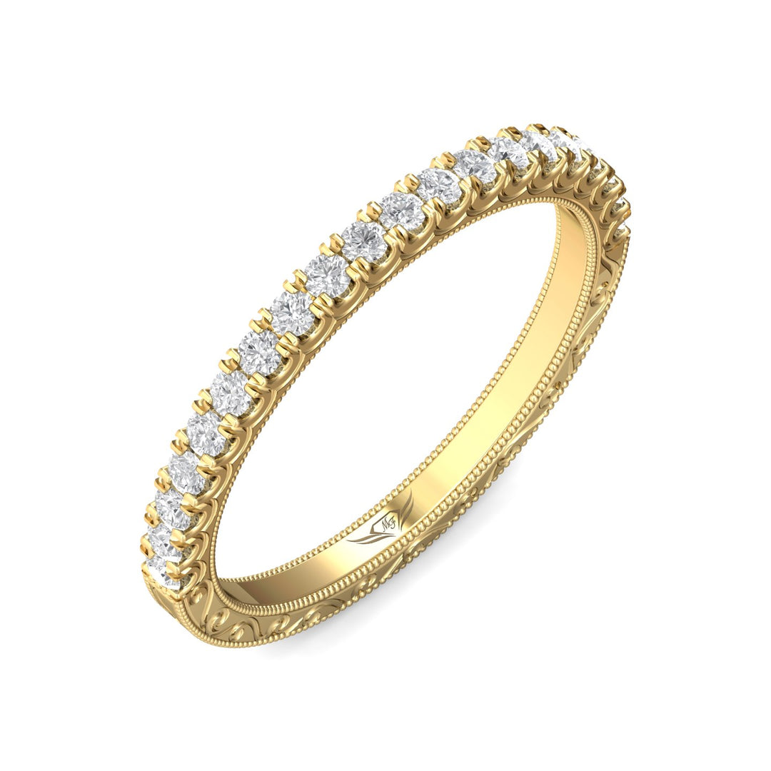 14K Gold Yellow Vintage Wedding Band from the Vintage collection - DWBM18S-AENG_14KY